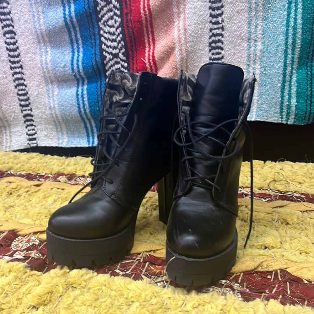 Badass platform combat boots